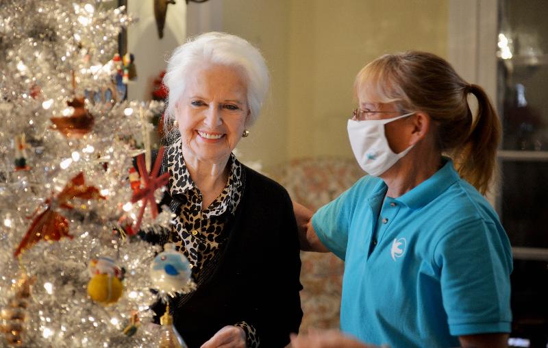 Visiting Angels caregiver offers joyful companionship to her elderly client